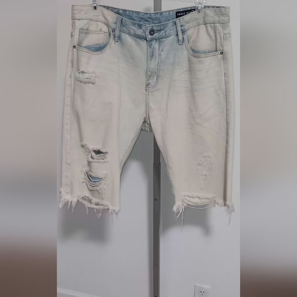 Envy Light Wash Distressed Jean Shorts